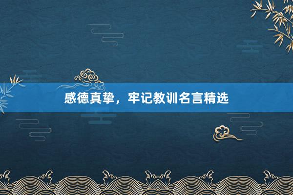 感德真挚，牢记教训名言精选
